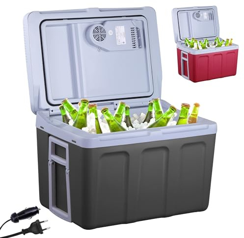 Arebos 40 Liter Kühlbox | zum Kühlen & Warmhalten | Mini Kühlschrank | Mobil Kühlschrank mit ECO Modus | 12/230 V für Auto & Steckdose | elektrische Kühlbox | Kühltasche | Isoliertasche | Anthrazit