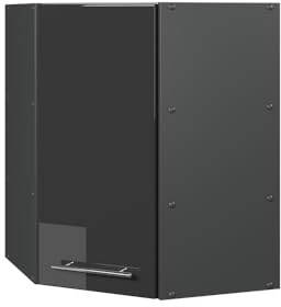 Vicco Eckhängeschrank Fame-Line, Anthrazit Hochglanz, 57 cm, zur Kombination mit weiteren Modulen der Fame-Line Serie