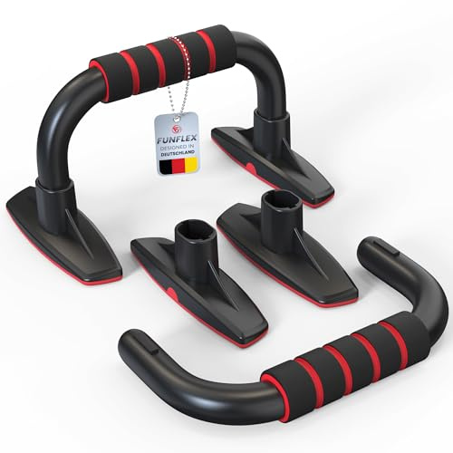 FUNFLEX Liegestützgriffe Set für effektives Oberkörpertraining - Push-up Bars mit rutschfestem Griff - stabilem Design - Handgelenkfreundlich - Trainingsgerät für Männer, Frauen - Fitness Zuhause