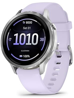 Garmin Venu 4, 41 mm, GPS-Fitness-Smartwach, Grau/Silber | AMOLED Display, bis zu 10 Tage Akkulaufzeit, 80+ Sport-Apps, Garmin EKG-App, LED-Taschenlampe, Schlafanalyse, Silikonarmband