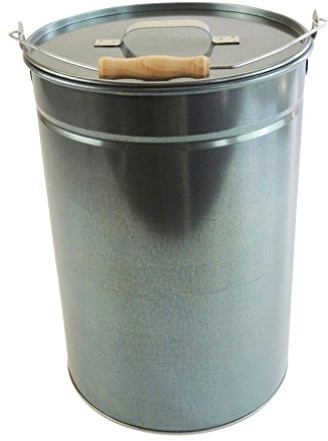 Ascheeimer 25l mit Deckel verzinkt