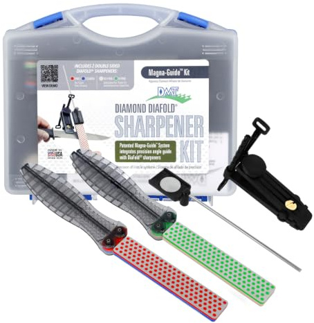 DMT Diafold® Magna-Guide Diamant Schleifsystem | Messerschärfer mit Schleifstein Grob bis Extra-Extrafein | Geführtes Schärfen, konstanter Schleifwinkel | Made in USA | MAGKIT-4