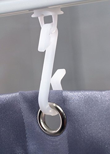 Ersatzteile 24 Haken und 24 Gleiter, ideal für Spuren und Schienen, für Duschvorhänge, Weiß