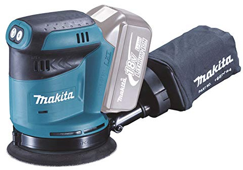 Makita DBO180ZJ Exzenterschleifer 18 V Makpac - ohne Akku und Ladegerät, Blau, Silber, 125 mm