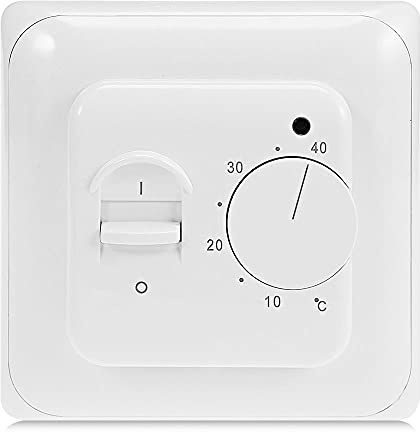 KETOTEK Manuell Raumthermostat Fußbodenheizung Elektrisch Regler mit Fühler 230V 16A, Mechanisch Thermostat Fussbodenheizung Elektrische Fusbodenheizungsregler Unterputz 220V