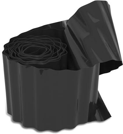 Windhager Rasenkante, 0,15 x 9 m, Kunststoff, Anthrazit, Beeteinfassung, individuell formbar, langlebig, 06412