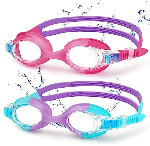 Starweh Schwimmbrille, Kinderschwimmbrille mit Anti-Fog-Linse, Wasserdichte Taucherbrille Kinder, Weiche Silikon-Schwimmbrille mit tragbarer Tasche für 3-14 Jahre