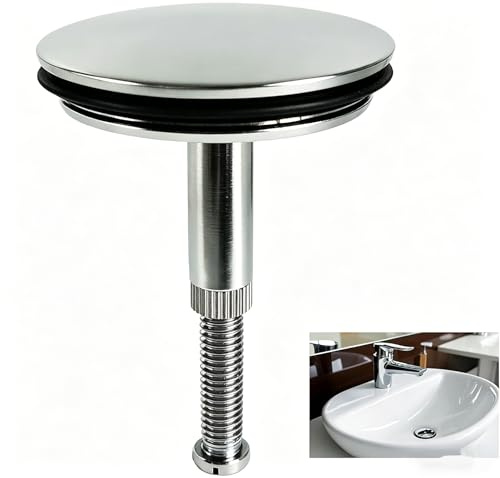 43mm Hochwertiger Badewanne Stopfen Abflussstopfen Waschbecken Waschbeckenstöpsel Rostfrei Badewannen Stöpsel Waschbecken für Handelsübliche Abflüsse Verstellbarer Stöpsel Badewanne