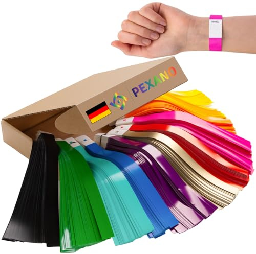 Eintrittsbänder 1000 Stück Einlassbändchen Wasserdichte Eintritt Festival Bänder Party Event Vip Bändchen Kinder Erwachsene Papier Armbänder Einlass Vip Bänder Wristbands ✯LEBENSLANGE GARANTIE✯