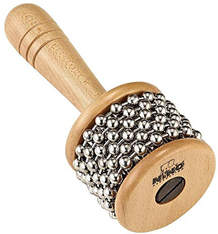 Nino Percussion Cabasa Instrument Small - Kleines Musikinstrument für Kinder ab 4 Jahren - Birkenholz, Natur (NINO701)