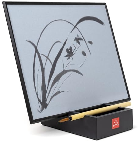 Buddha Board | Original Buddha-Brett 30x24x0,6 | Hochsaugfähige Oberfläche | Inklusive Tafel/Tafel, wasserfester Unterlage und Bambusbürste