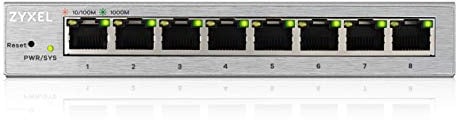 Zyxel 8-Port Gigabit Web Managed Switch | Plug & Play | VLAN, QoS, IGMP & LAG Unterstützt | Lüfterlos [GS1200-8]