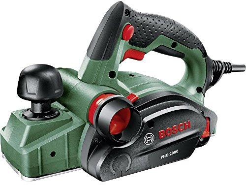 Bosch Handhobel PHO 2000, Hobelmesser, Karton (680 W, Hobelbreite 82 mm, Spantiefe 0 – 2,0 mm, Falztiefe 0 – 8 mm)