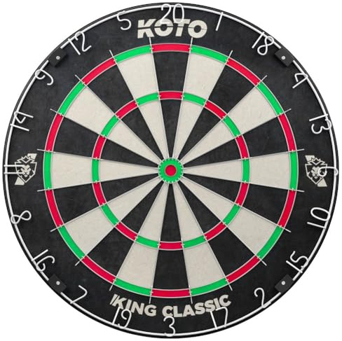 KOTO – King Classic Dartscheibe, Offizielle Turniermaße, Dartscheibe Steeldart, Rotierender Zahlenring