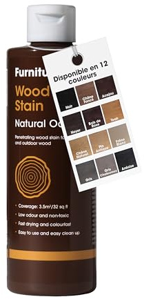 Furniture Clinic Holz-Beize und Moebel-Lasur (Eiche Natur). Ungiftig. Hochkonzentrierte Holzbeize. Schnelltrocknend. Beize für alle Holzarten im Innen und Außenbereich 250 ml