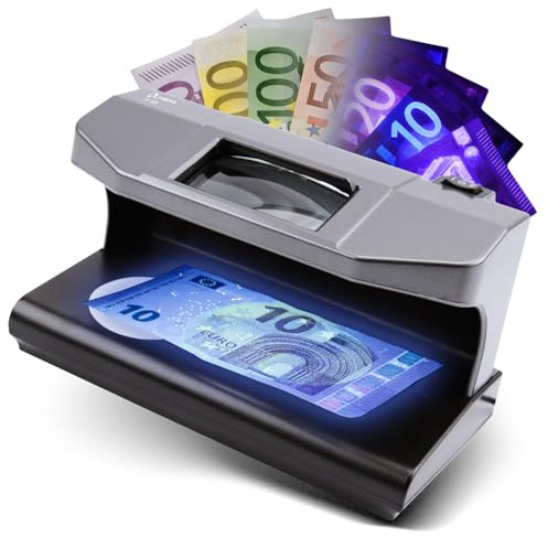 Olympia UV 588 Geldscheinprüfgerät | UV-Lampe | Falschgeld Prüfer mit Magnetsensor | Geldprüfgerät für Banknoten | Falschgelderkennung | Banknotenprüfer LED-Technologie | Geldprüfmaschine Geldscheine