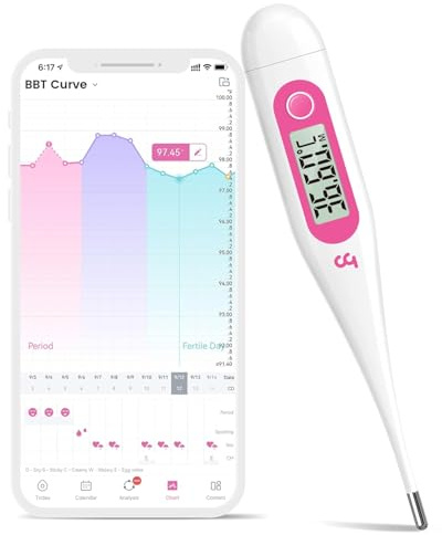 Femometer Vinca Lite Basalthermometer, Digitales Fruchtbarkeitsthermometer Fruchtbarkeitsmonitor für Eisprung Zykluskontrolle, kein Bluetooth (Rosa)
