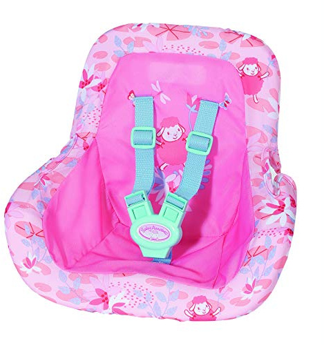 Baby Annabell Active Autositz Zubehör, Puppen Autositz für 36 und 43 cm große Puppen mit 3-Punkt-Gurt, rosa blau, 705964, Zapf Creation