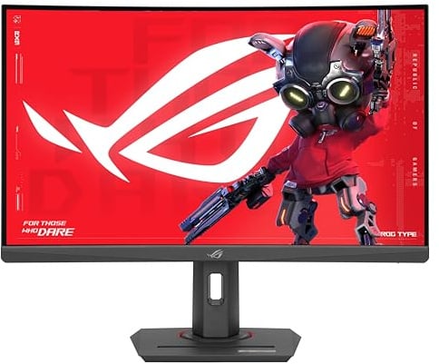 ASUS ROG Strix XG27WCS 27 Zoll Curved Gaming Monitor (WQHD 2560x1440, 180Hz, 1ms GTG, Fast VA, ELMB Sync, USB-C, FreeSync, HDR, DisplayWidget, Stativanschluss)