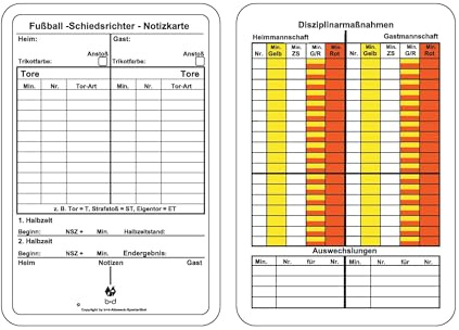 B+D Spielnotizkarten Fußball Neue Generation 100 Stück