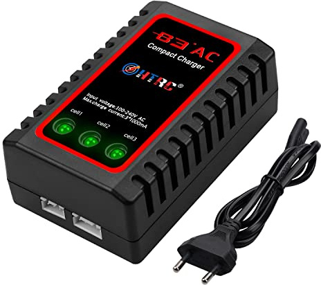 Haisito B3 Lipo Ladegerät für 2S 3S Akku (7.4V, 11.1V), Kompaktes Airsoft-Schnellladegerät (100-240V) für RC Quadcopter RC Drone Car Boat