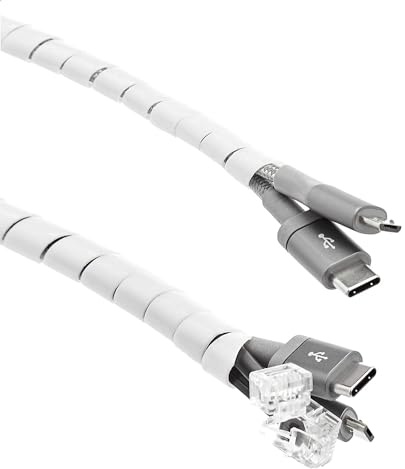 Amazon Basics Kabelkanal, ideal zur Kabelführung und zum Schutz der Kabel vor Haustieren, 10 m, weiß