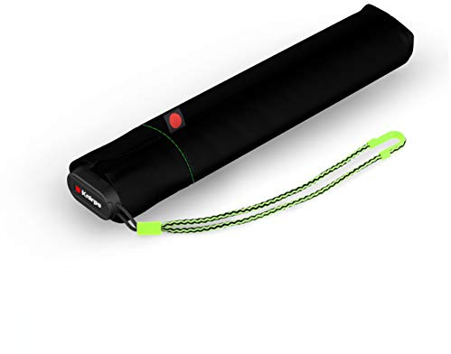 Knirps Taschenschirm Ultra US.050 Slim Manual – Ultra leicht und flach – Sturmfest – Windproof – 21 cm – Neon Black