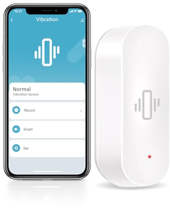 Chatthen Einbruchschutz, WiFi Vibrationssensor and Glasbruchmelder, Smart Life APP Remotely Notifications with Adjustable Sensitivity, for Fenster Alarm Door Alarm Briefkasten Sensor