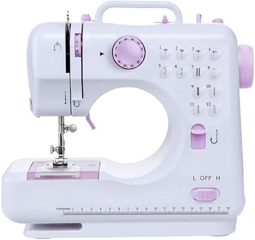 Outbit Mini Nähmaschine für Anfänger 12 Stiche Haushalt Doppelfaden Multifunktionsnähmaschine für Kinder EU 220V