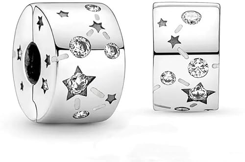 WEIMU Charms Stopper 925 Sterling Silber für Armband Stopper Charms für Bead Charm Armband Anhänger Spacer (White 6)