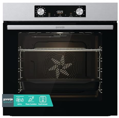 Gorenje OptiBake BOS 6737 E02X Einbau-Backofen / 77L / AquaClean/Heißluft/ExtraSteam/AirFry/PerfectGrill/Pizzamode 300°C/Edelstahl, Inox
