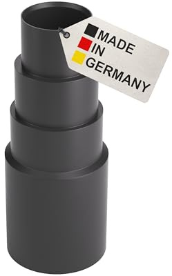 BAUHELD 1x Staubsauger-Schlauch Aufsatz [Made in Germany] - Adapter für Staubsauger-Düse aus stabilem PVC-Gummi - Reduzierstück für Kärcher Parkside Bosch Makita Festool Eibenstock - Schwarz