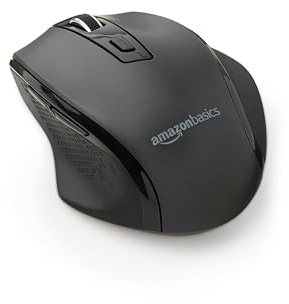 Amazon Basics Ergonomische kabellose USB Maus - DPI einstellbar - Schwarz