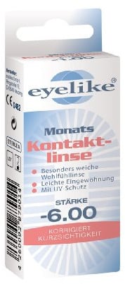 Eyelike Monatskontaktlinse, -4.00 Dioptrien, 1 Stück