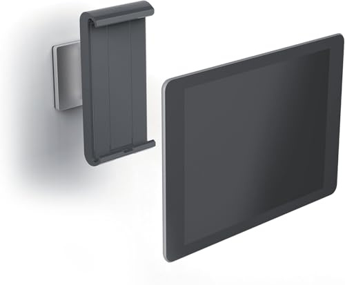 Durable Tablet Wandhalterung (für Tablets 7-13 Zoll, 360° drehbar mit Diebstahlsicherung), iPad Halterung, silber/anthrazit, 893323