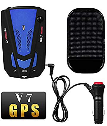 Baceyong Auto 16 Band V7 Radarwarner, 360° Anti-Polizei-GPS-Kamera, Laser-Radar-Fahrzeugdetektor-Sicherheits-Sprachalarm, Anti-Radar-Laser-Detektor Gefahrenwarner Sprachwarnungen Und Digitalanzeige