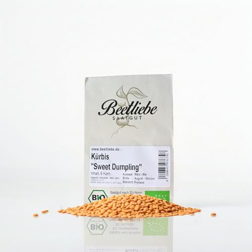 Kürbissamen Sweet Dumpling BIO & samenfest dekorative Früchte auch als Zierkürbis verwendbar Saatgut von Beetliebe