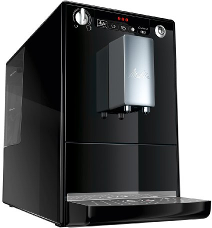 Melitta Solo - Kaffeevollautomat mit höhenverstellbarem Auslauf, kleine Kaffeemaschine mit abnehmbarem Wassertank für z. B. Espresso oder Café Crème, schwarz