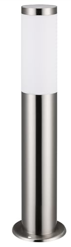 Monzana® Außenlampe Edelstahl 50cm E27 Fassung IP44 Wetterfest Stehend Wegeleuchte Gartenleuchte Beleuchtung für Außen Leuchte Garten Outdoor Silber