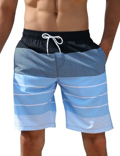 iCKER Herren Shorts Badehose Badeshorts Strand Shorts Schnelltrocknend | Schwimmhose Kurz mit Meshfutter,Sommer Atmungsaktive,Männer beach shorts,Verstellbarem Tunnelzug,Urlaub