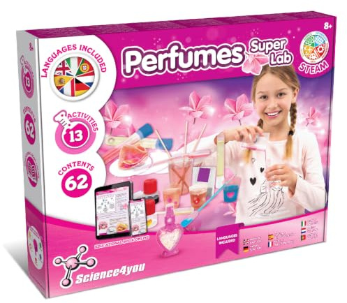 Science4you - Superparfümlabor für Kinder +8 Jahre - Parfüm Selber Machen Set Wissenschaftliches Kit mit 13 Experimenten, Herstellen - Chemielabor und Wissensch, Lernspiele