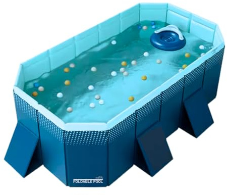INDUSTEX Planschbecken Foldable Pool, Kinderpool, tragbarer Hundepool, Abnehmbarer Pool, Badewanne, Poolspielzeug, geeignet für Kinder, mittelgroße Haustiere (180 x 110 x 50 cm)