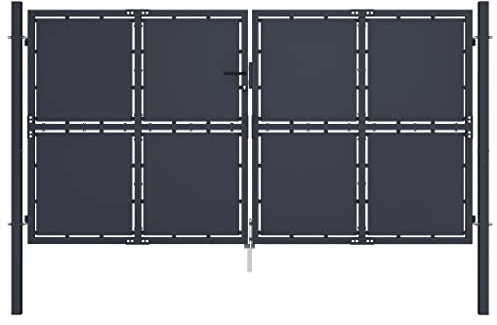 vidaXL Gartentor aus Stahl 300 x 200 cm Anthrazit