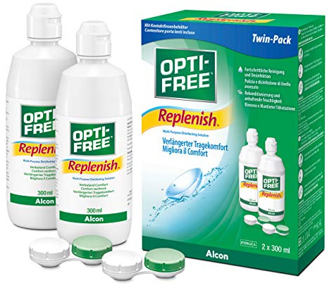 Opti-Free Replenish Kontaktlinsen-Pflegemittel | Vorratspackung | 2 x 300 ml