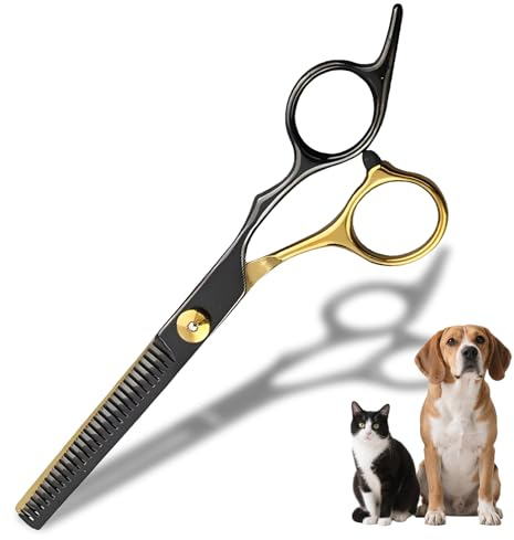 1 Stk Effilierschere Hund,Hunde Schere,Effilierschere,AusdüNnschere,Schere Hundehaare Schneiden,Fellschere Hunde,Hundescheren Set,Gebogene Schere FüR Hunde