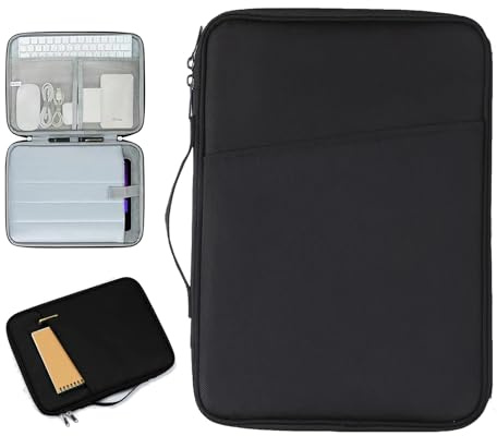JUNJIEFU 9-11 Tablet Tasche Schutzhülle | für 11 iPad Air M3, i-Pad A16 2025, iPad10/9/8/7/iPad 10. Gen/Air 5/4 10,9, für Galaxy Tab A9+ / A11 Plus 11, Schwarz