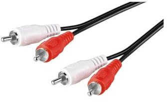 Goobay 50097 Stereo Cinchkabel 0,5m / 2x Cinch-Stecker auf 2x Cinchstecker / RCA Kabel Subwoofer Kabel für Blu Ray Verstärker HiFi Stereo / Cinch Kabel 0,5m / Schwarz