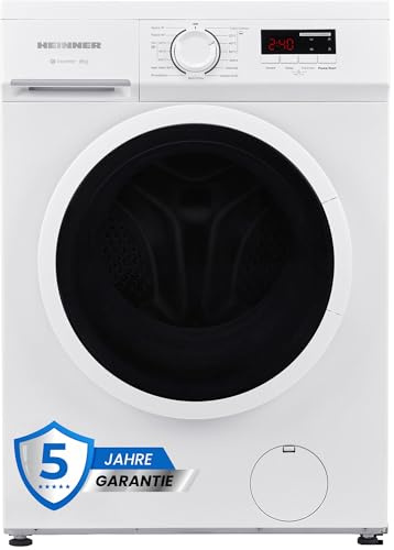 HEINNER Slim Waschmaschine HWM-M8014SMA+++ – 8 kg Fassungsvermögen | 1.400 U/min Schleuderdrehzahl - Energieeffizienzklasse A, Digital-Display - Weiß - 5 Jahre Garantie
