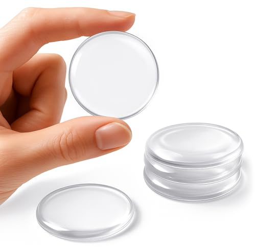 YISCOKO Türstopper für Wände, Wandschutz Silikon Transparent Rund, Wiederverwendbar, 5 Stück
