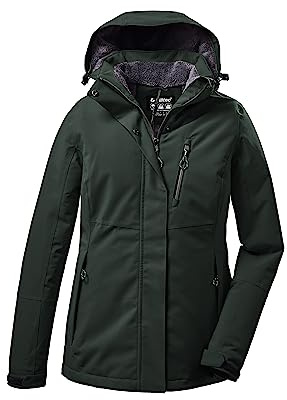 killtec Damen Funktionsjacke/Winterjacke mit abzippbarer Kapuze KOW 140 WMN JCKT, dunkelgrün, 44, 37411-000